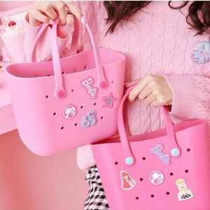 Croc style cute bento pink bag